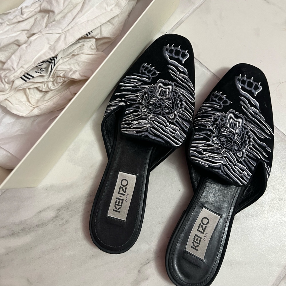 Women's Kenzo Embroidered Tiger Mules